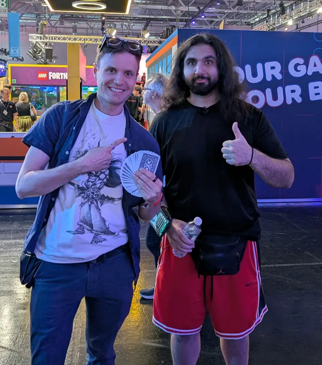 Neven with EsfandTV at a gaming event